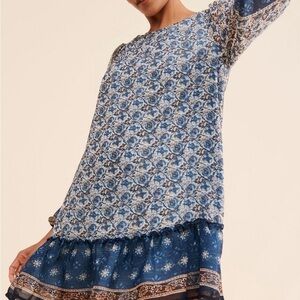 Free People Blue Floral Mini Dress